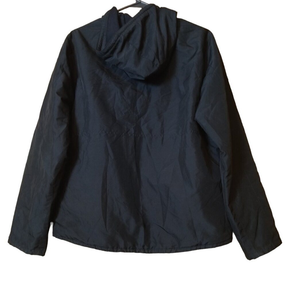 Old Navy Women's Large Long Sleeve Black Fleece Lined Lightweight Hooded Jacket - Picture 5 of 5